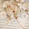 Unique Rose-Gleaming Elegance – Vintage Gemstone Bracelet