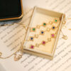 Unique Rose-Gleaming Elegance – Vintage Gemstone Bracelet