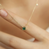 Unique Rose-Emerald Glow Necklace