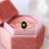 Unique Rose-Vintage Agate Adjustable Ring
