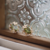Unique Rose-Enchanted Forest Olive Zircon Earrings