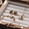 Unique Rose-Enchanted Forest Olive Zircon Earrings