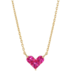 Unique Rose-Heart Pendant Necklace – Ruby-Inspired Charm