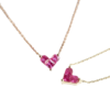 Unique Rose-Heart Pendant Necklace – Ruby-Inspired Charm