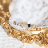 Unique Rose-Caribbean Blue Star Ring Set