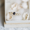 Unique Rose-Caribbean Blue Star Ring Set
