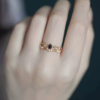 Unique Rose-Caribbean Blue Star Ring Set