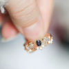 Unique Rose-Caribbean Blue Star Ring Set