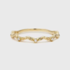 Unique Rose-Ocean Leaf Stacking Ring Set