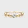 Unique Rose-Ocean Leaf Stacking Ring Set