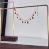 Unique Rose-Crimson Drop Garnet Bracelet