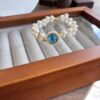 Unique Rose-Blue Charm Pearl Bracelet