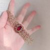 Victorian Ruby Lace Bracelet
